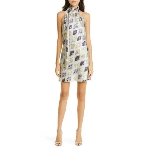 cinq a sept Dresses & Skirts - 10. CINQ A SEPT NWT $495 Dinah Nightbloom Patchwork High Neck Dress Size 8